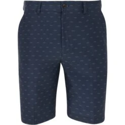 Greg Norman ML75 MicroLux Hybrid Shark Print Shorts Flat Front Golf Apparel