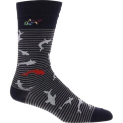 Greg Norman Striped Shark Attack Socks Crew Golf Apparel