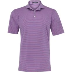 Turtleson Conner Stripe Performance Shirt Polo Short Sleeve Golf Apparel